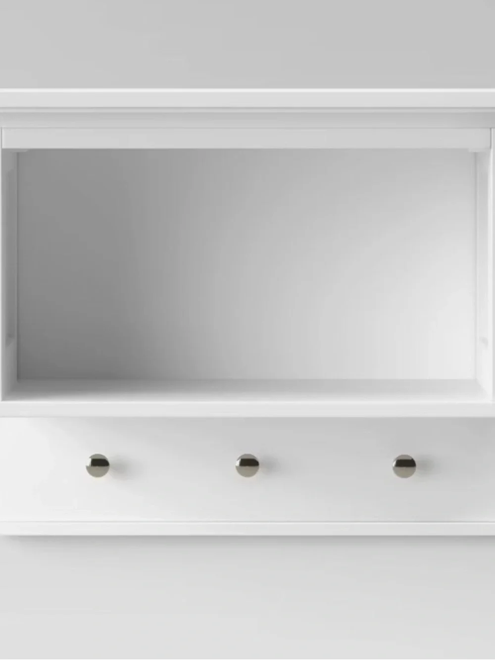 Threshold Wall Shelf with Hooks White : Microfiber Machine Washable